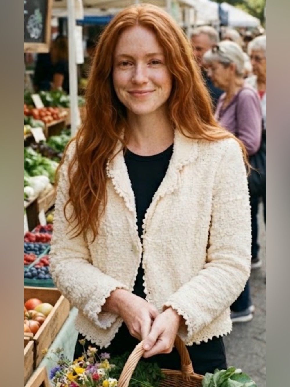 Laura Ashley Cream Teddy Bouclé Open-Front Jacket